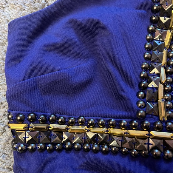 Bebe Y2K Party Cocktail Dress with Gold and silver beaded studs - Picture 5 of 9